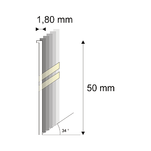 Truhlářské Brady šikmé 34° Narex 15G-DA/50 - 1,80 x 50 mm