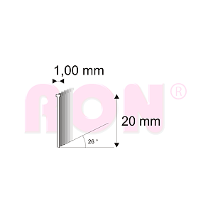 Truhlářské Brady šikmé 26° Narex 500/20 - 1 x 20 mm - 5 000 ks