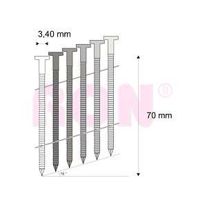 Hřebíky FAC svitek, drát 16° 3,40 x 70 mm - 4 200 ks