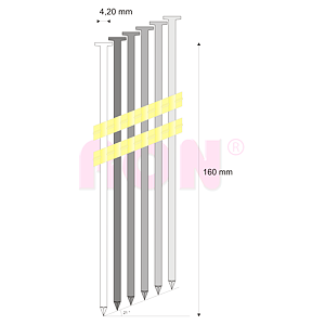 Hřebíky RB v pásku hladké 21° 4,2/160 - 660 ks