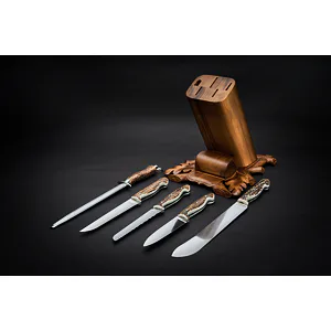 Sada kuchyňských nožů EXCLUSIVE s ocílkou, špalek 68-5/P