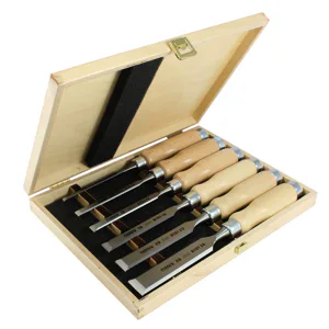 Sada plochých dlát v kazetě 6dílná WOOD PROFI - přírodní