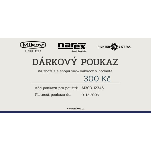 Dárkový poukaz - 300 Kč