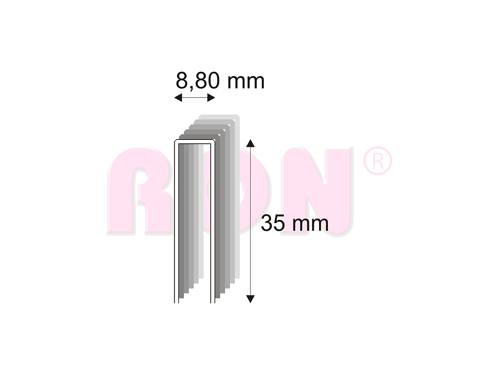 Truhlářské spony s pryskyřicí Narex 352/35 - 8,80 x 35 mm - 8 400 ks