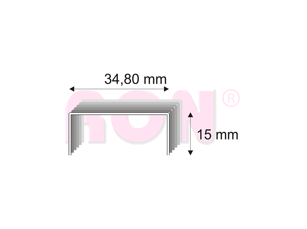 Kartonážní spony Narex 490/15 CU - 34,80 x 15 mm - 3 000 ks