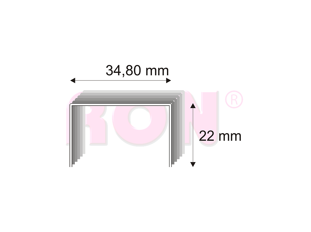 Kartonážní spony Narex 490/22 CU - 34,80 x 22 mm - 2 000 ks