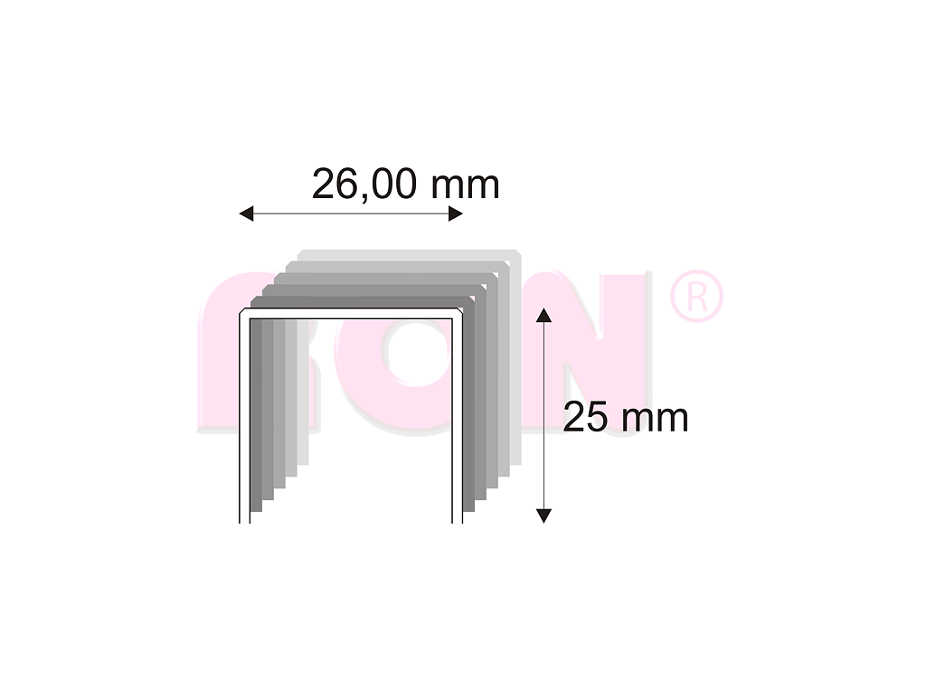 Tesařské spony s pryskyřicí Narex 580/25 - 26 x 25 mm - 3 000 ks