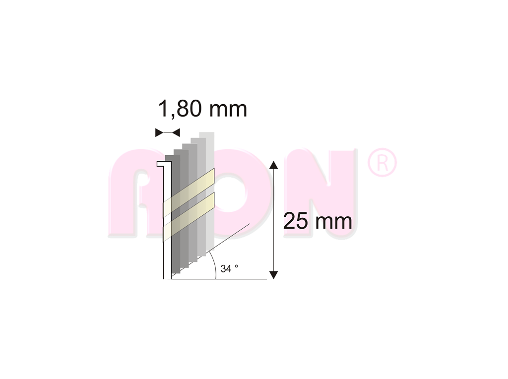 Truhlářské Brady šikmé 34° Narex 5G-DA/25 - 1,80 x 25 mm - 4 000 ks