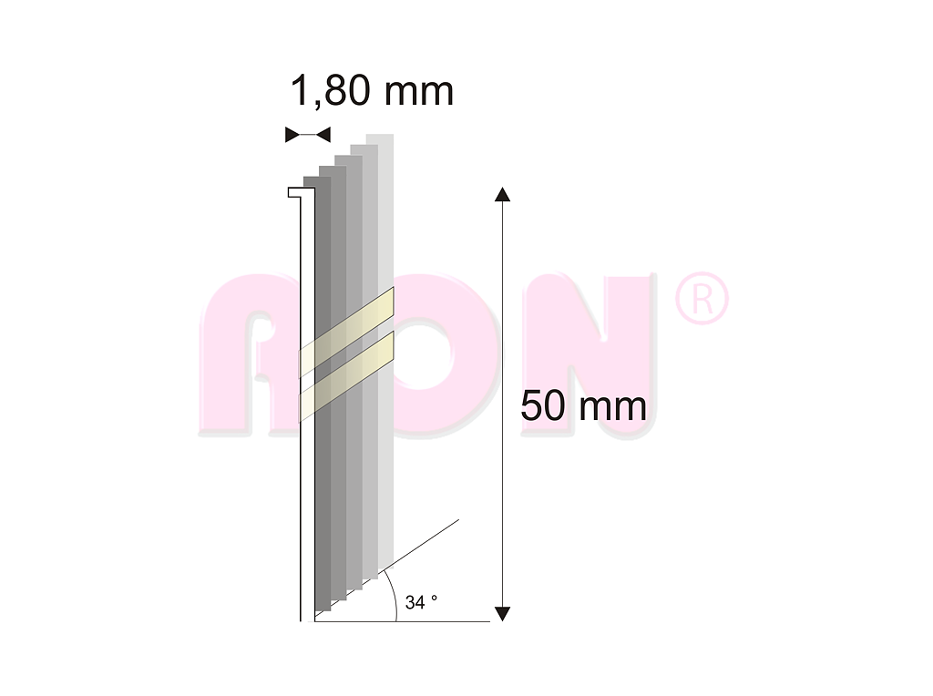 Truhlářské Brady šikmé 34° Narex 15G-DA/50 - 1,80 x 50 mm