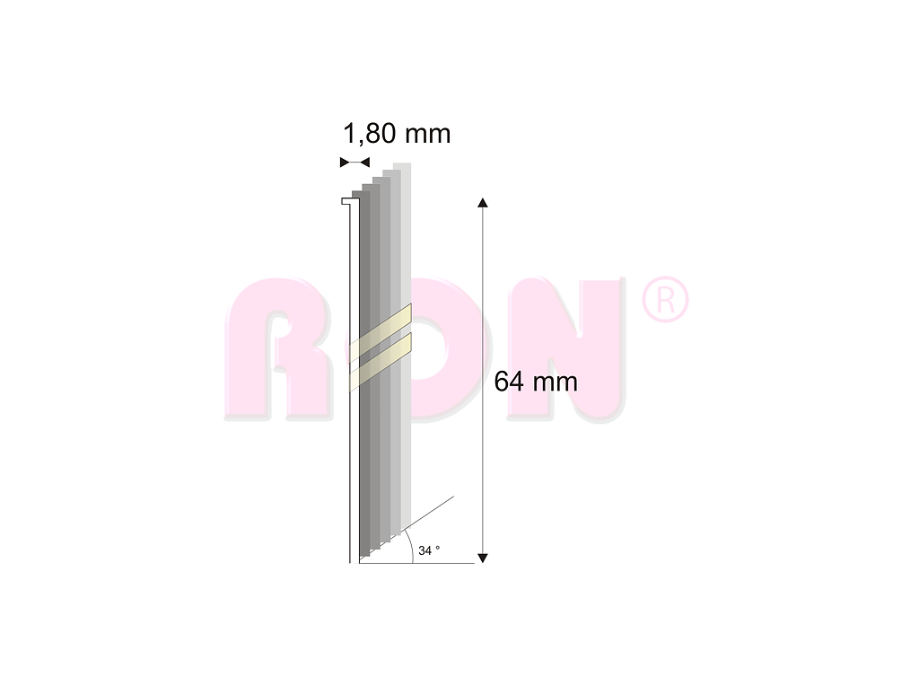 Truhlářské Brady šikmé 34° Narex 15G-DA/64 - 1,80 x 64 mm