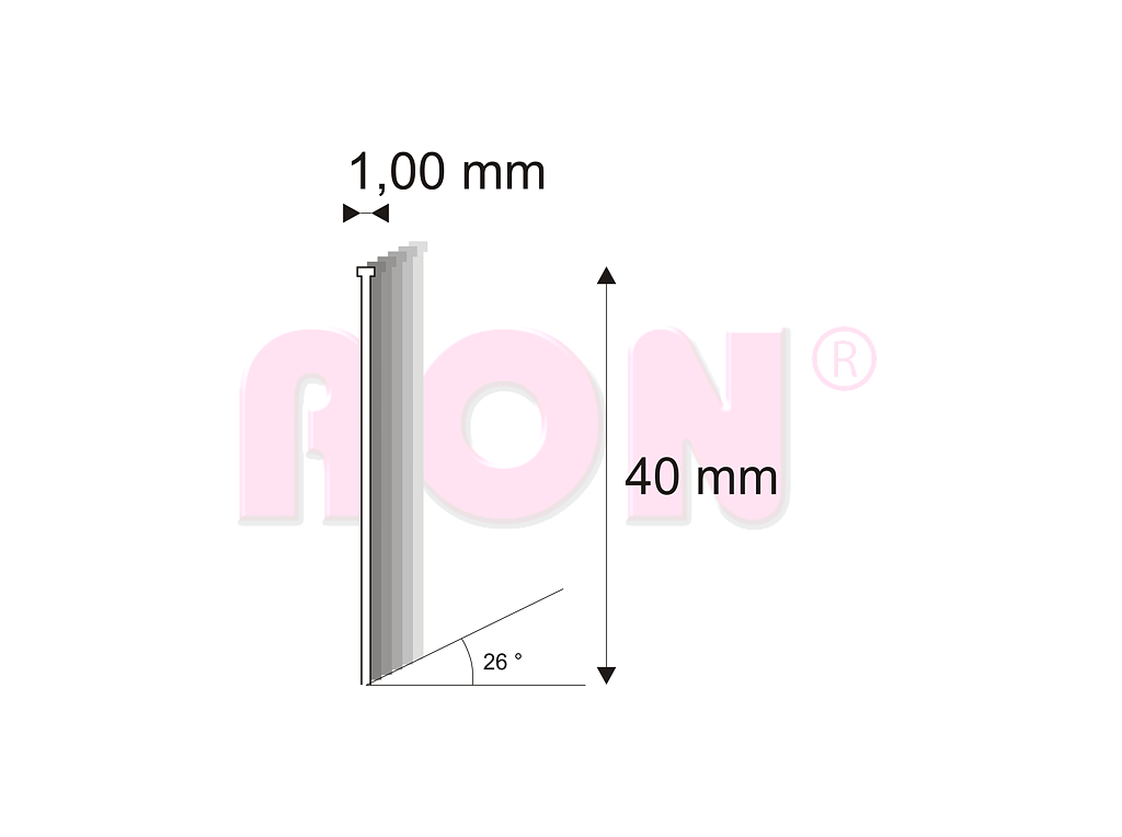 Truhlářské Brady šikmé 26° Narex 500/40 - 1 x 40 mm - 5 000 ks
