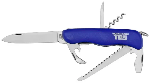 Reklamní výrobek - Kapesní zavírací nůž PRAKTIK 6dílný modrý s pilkou a vývrtkou