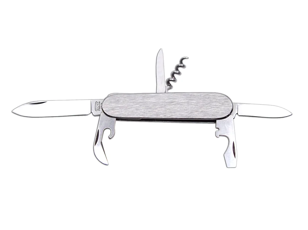 Kapesní zavírací nůž STOVKA 6dílný - s vývrtkou a otvírákem na láhve a konzervy - celonerezový 100-N